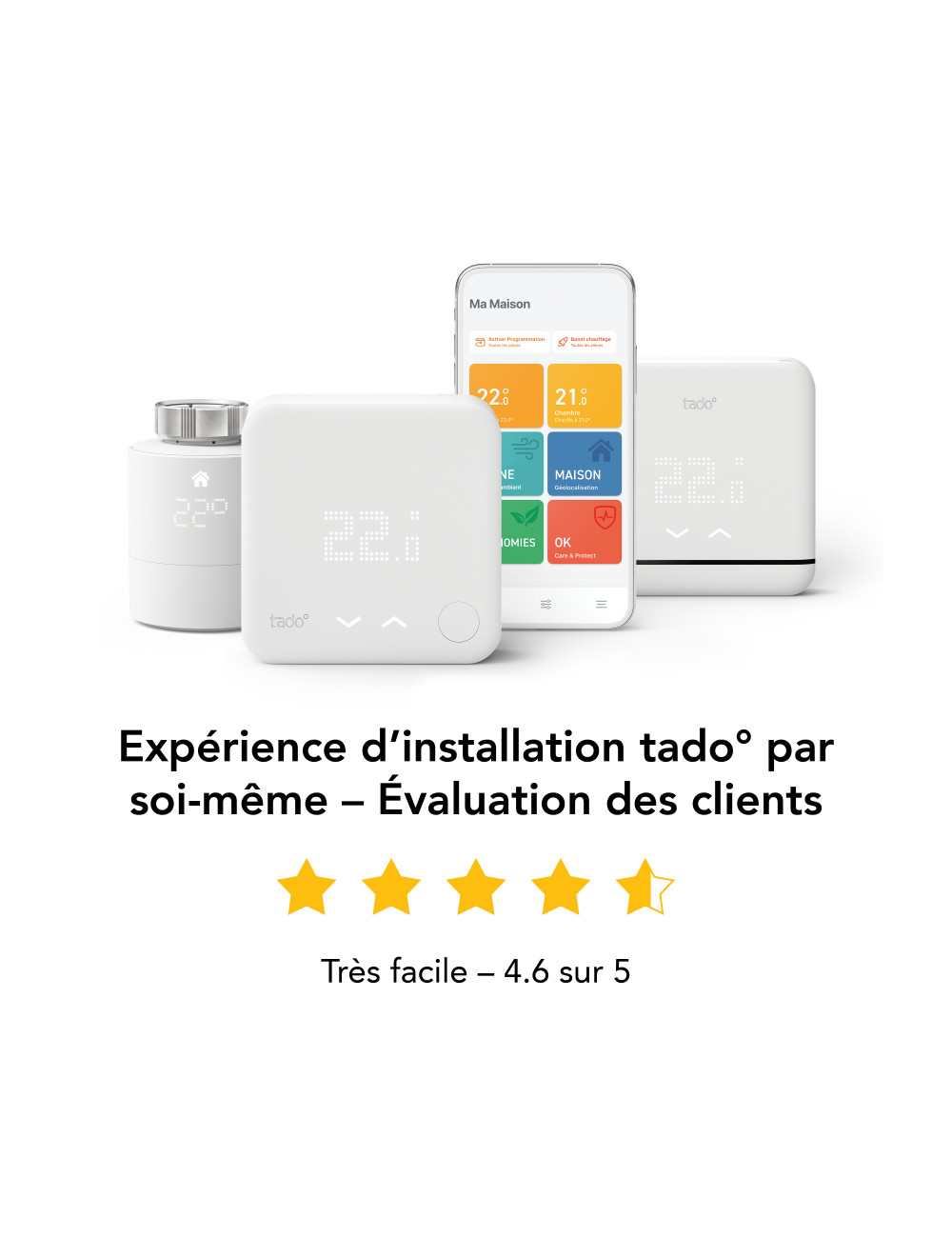 Thermostat intelligent sans fil Tado Kit de démarrage V3+