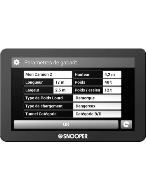 GPS camion Snooper PL6600 7"